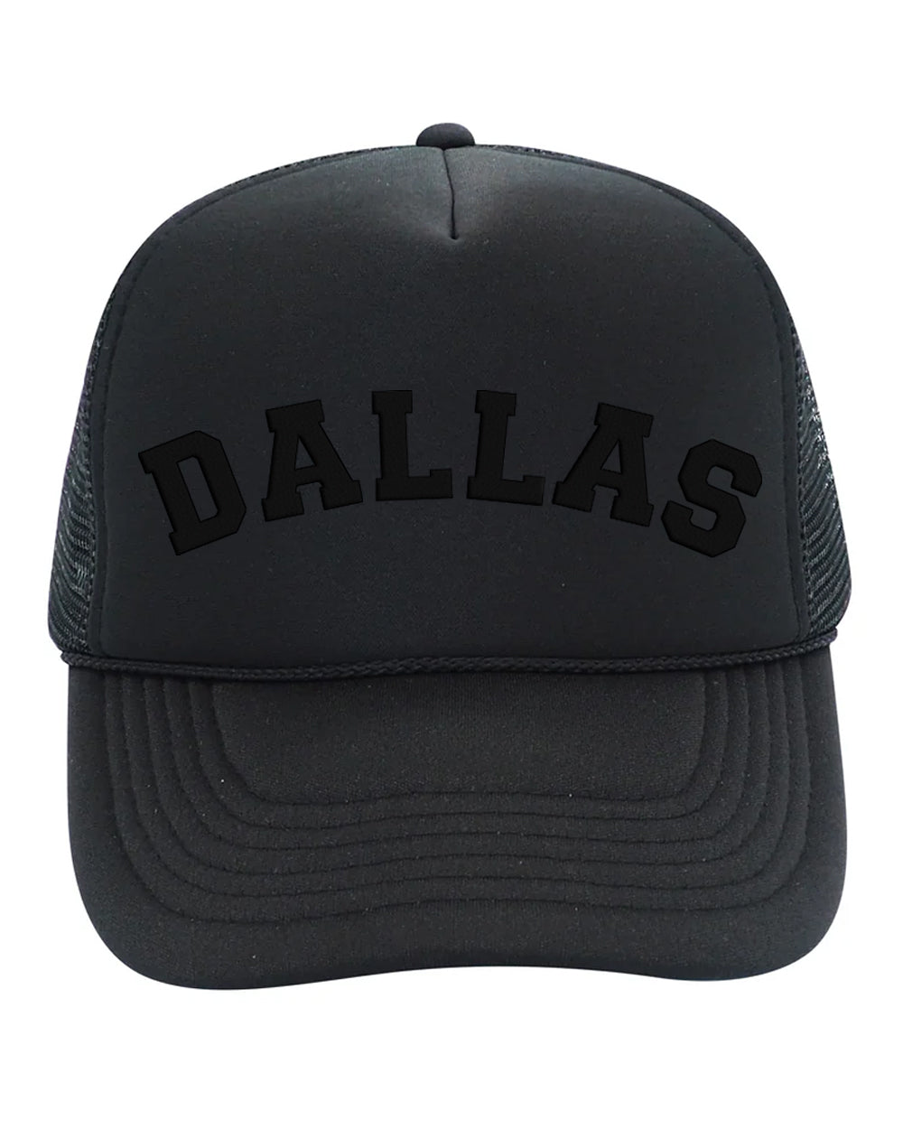 DALLAS - Black on Black Mesh Trucker Hat