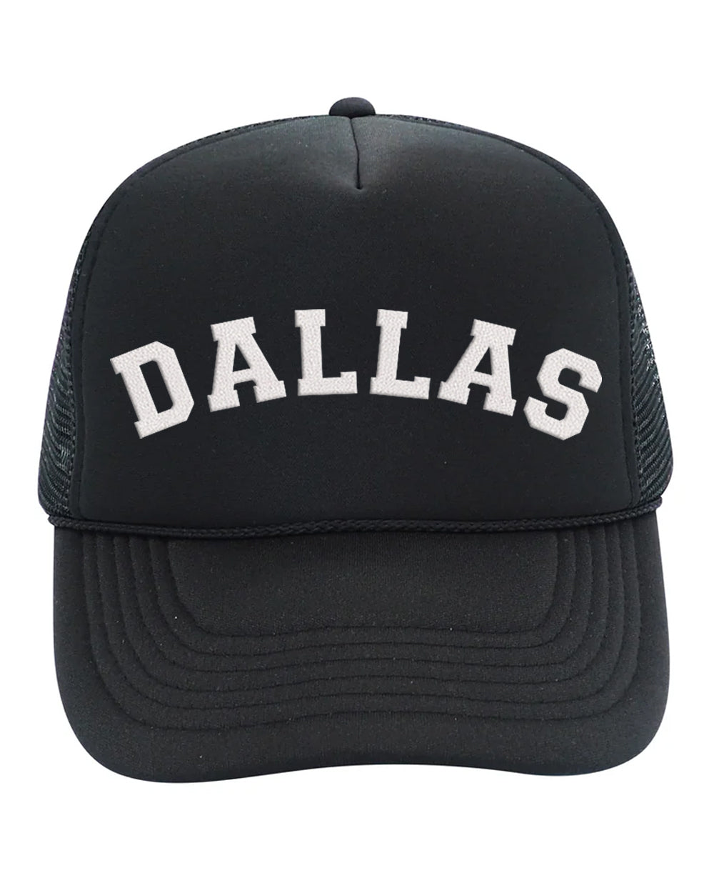 DALLAS - Black and White Mesh Trucker Hat