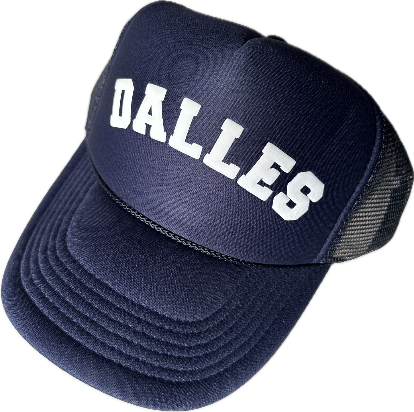 Navy and White Mesh Trucker Hat
