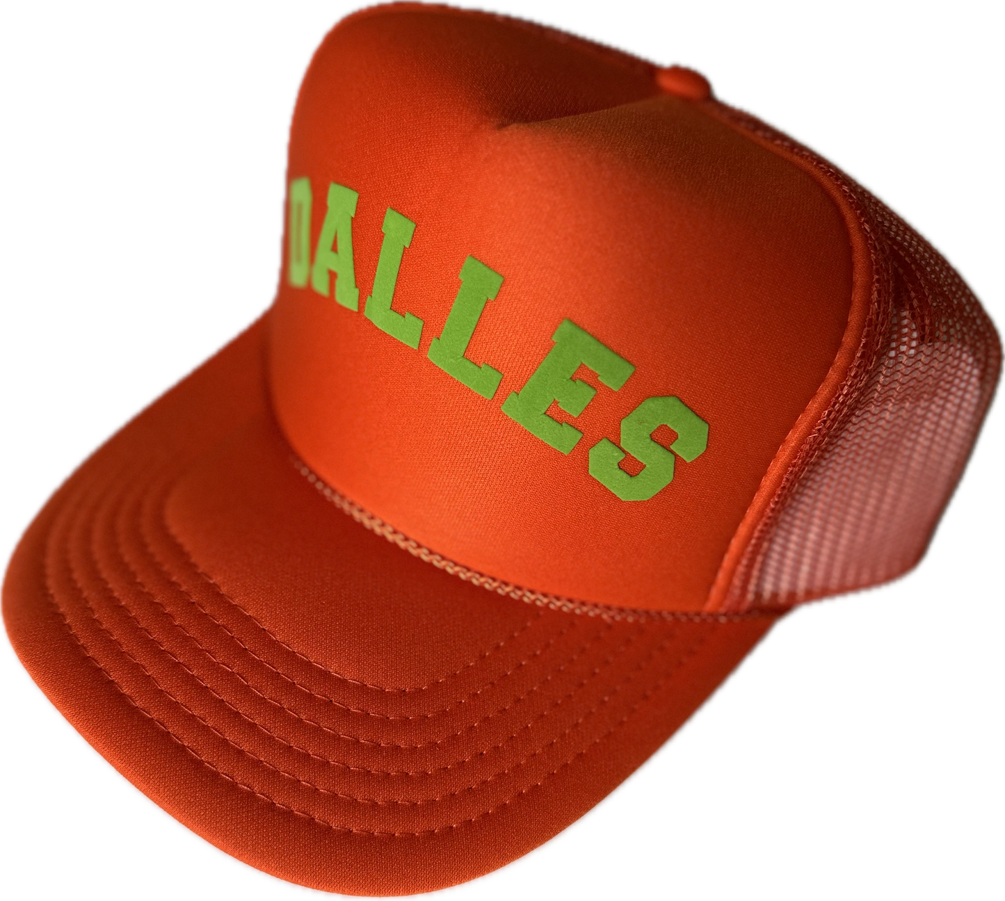 Orange and Neon Green Mesh Trucker Hat