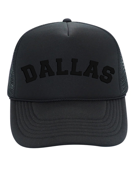DALLAS - Black on Black Mesh Trucker Hat