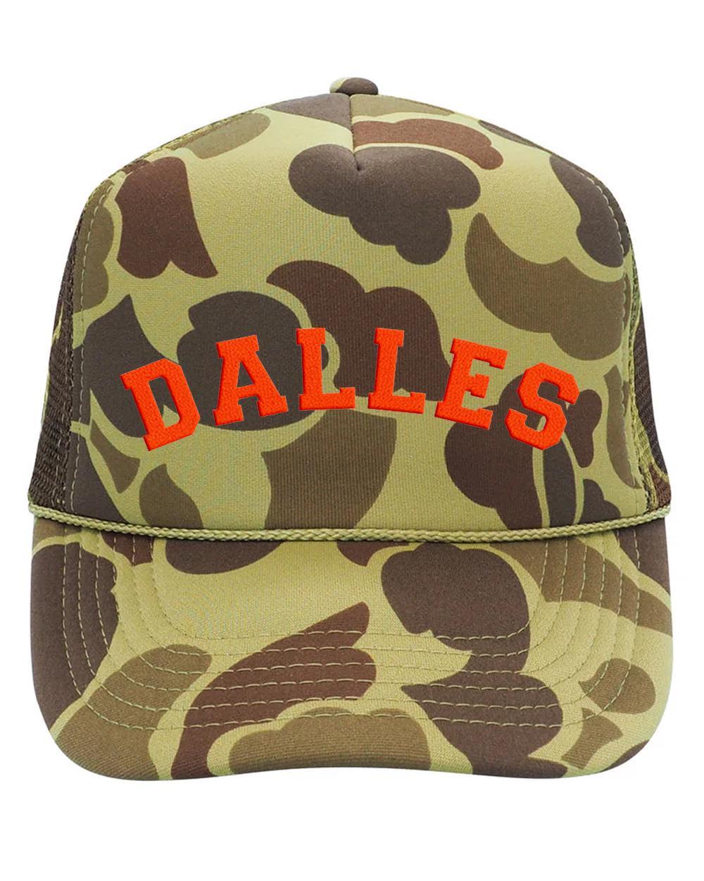 Camo Green and Orange Mesh Trucker Hat