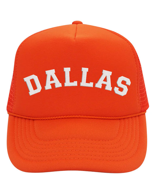 DALLAS - Orange and White Mesh Trucker Hat