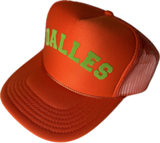 Orange and Neon Green Mesh Trucker Hat