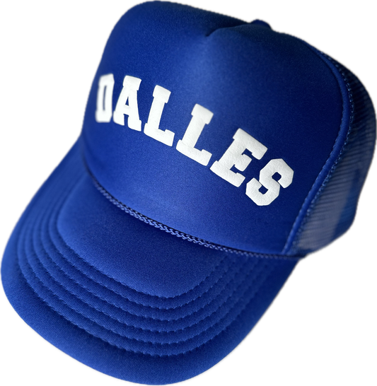 Royal Blue and White Mesh Trucker Hat