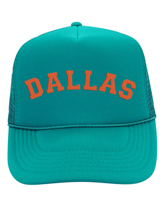 DALLAS - Teal and Orange Mesh Trucker Hat